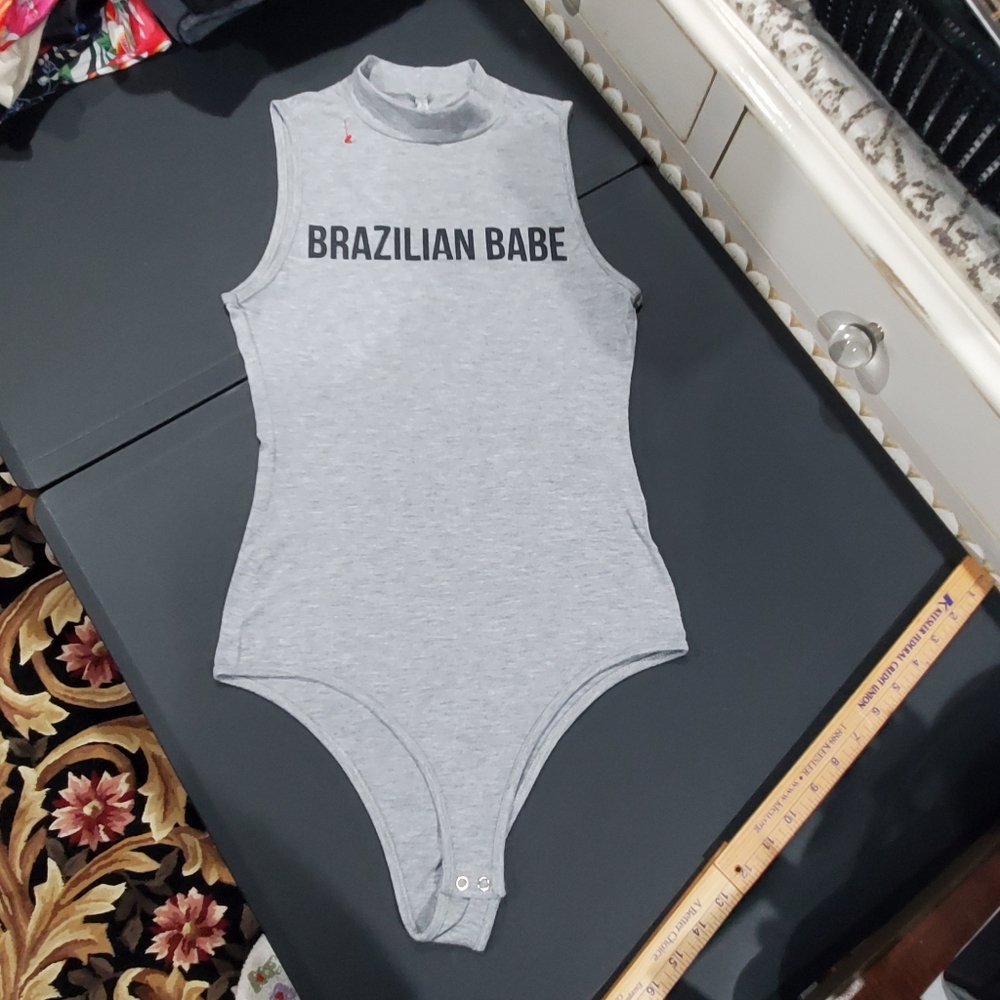 BLUE STEEL BLUESTEEL "BRAZILIAN BABE" Snap Bottom Body Suit BRAZIL SIZE M L👀K